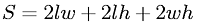 Surface area of a cuboid