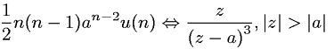 Z-transform involving the unit step function and an exponential