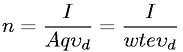 Number density of charge carriers