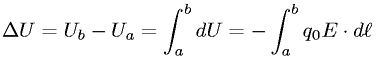 Change in electrostatic potential energy for a point charge