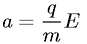 Acceleration of a particle in an electric field