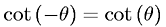 Even Symmetry Property - Cotangent