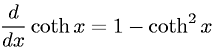 Derivative of Hyperbolic Cotangent